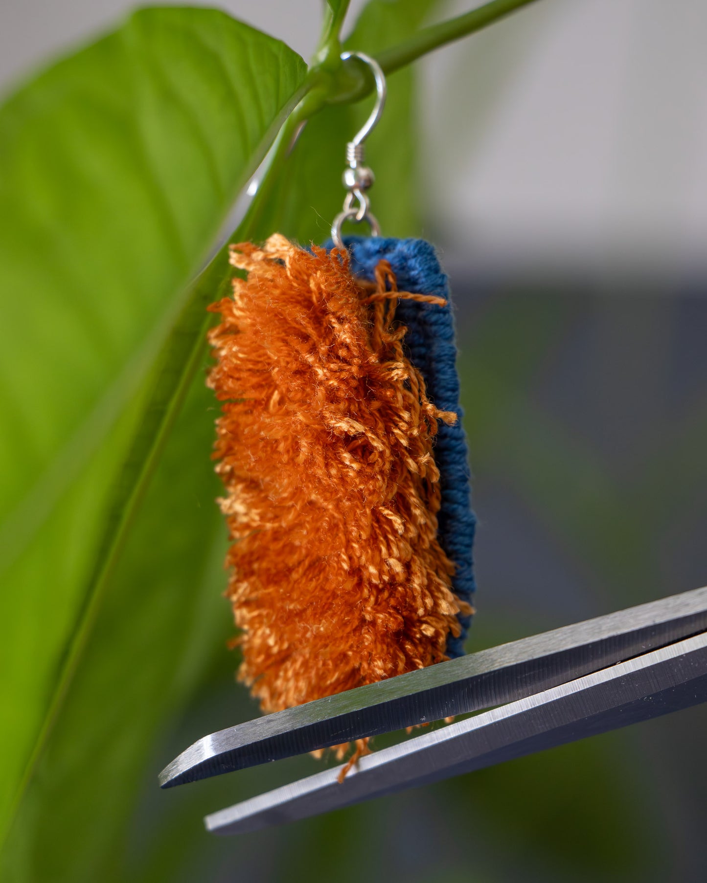 Handwoven Earrings - Sugarcane & Cotton