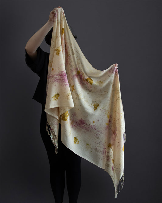 naturally dyed cotton scarf detail, soft texture