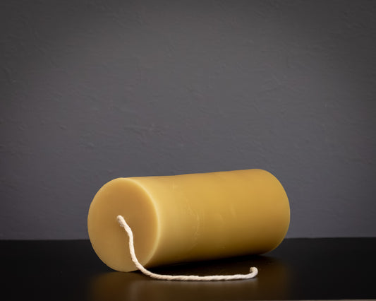 Large Pillar Beeswax Candle - Natural