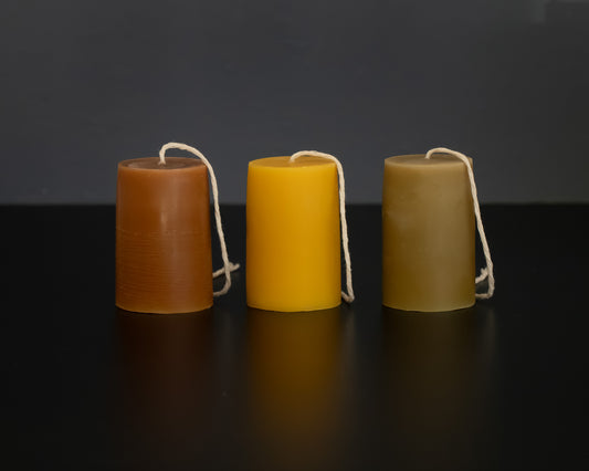 Cylinder Beeswax Candle - Natural