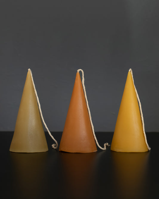 Cone Beeswax Candle - Botanical Collection