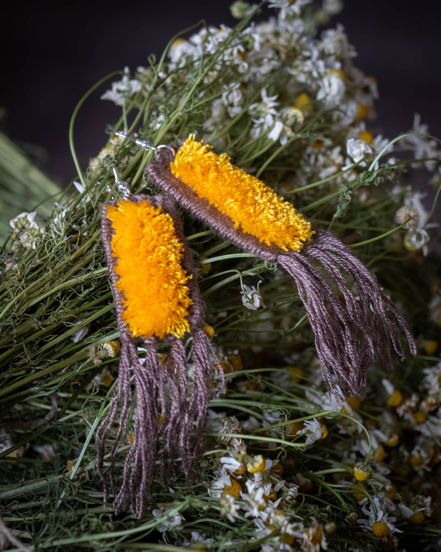 Handwoven Earrings - Sugarcane