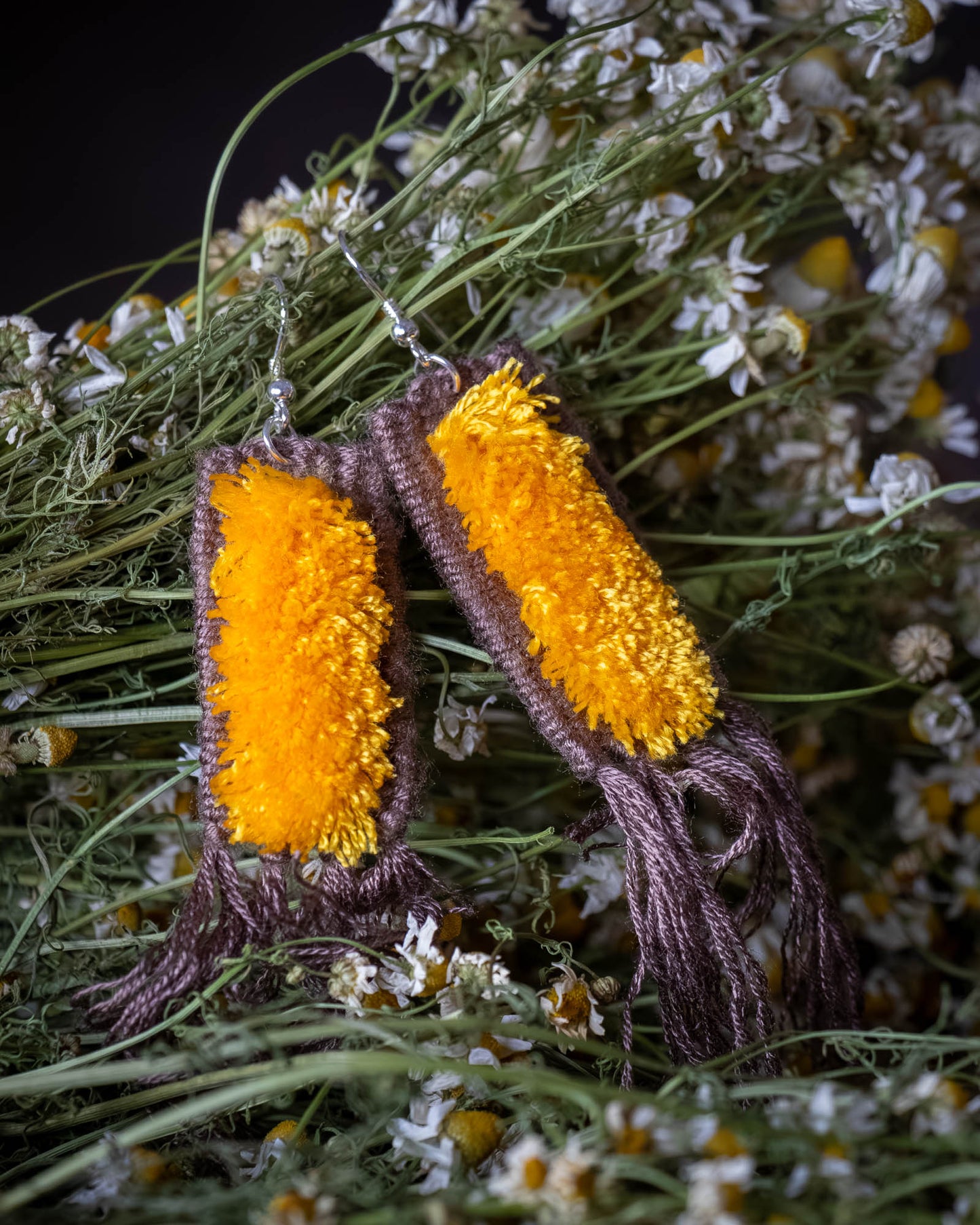 Handwoven Earrings - Sugarcane