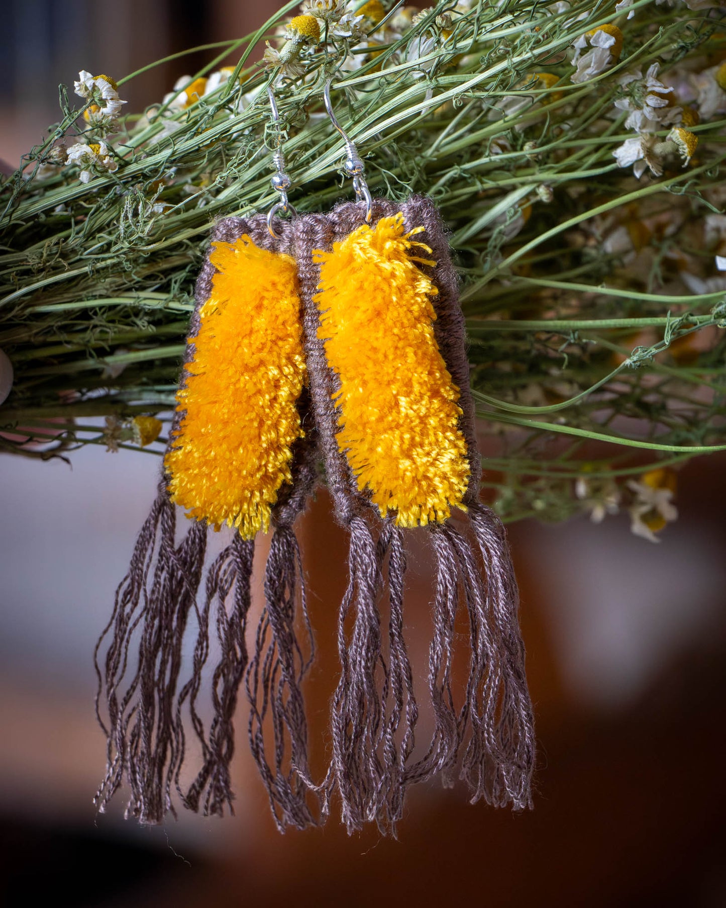 Handwoven Earrings - Sugarcane