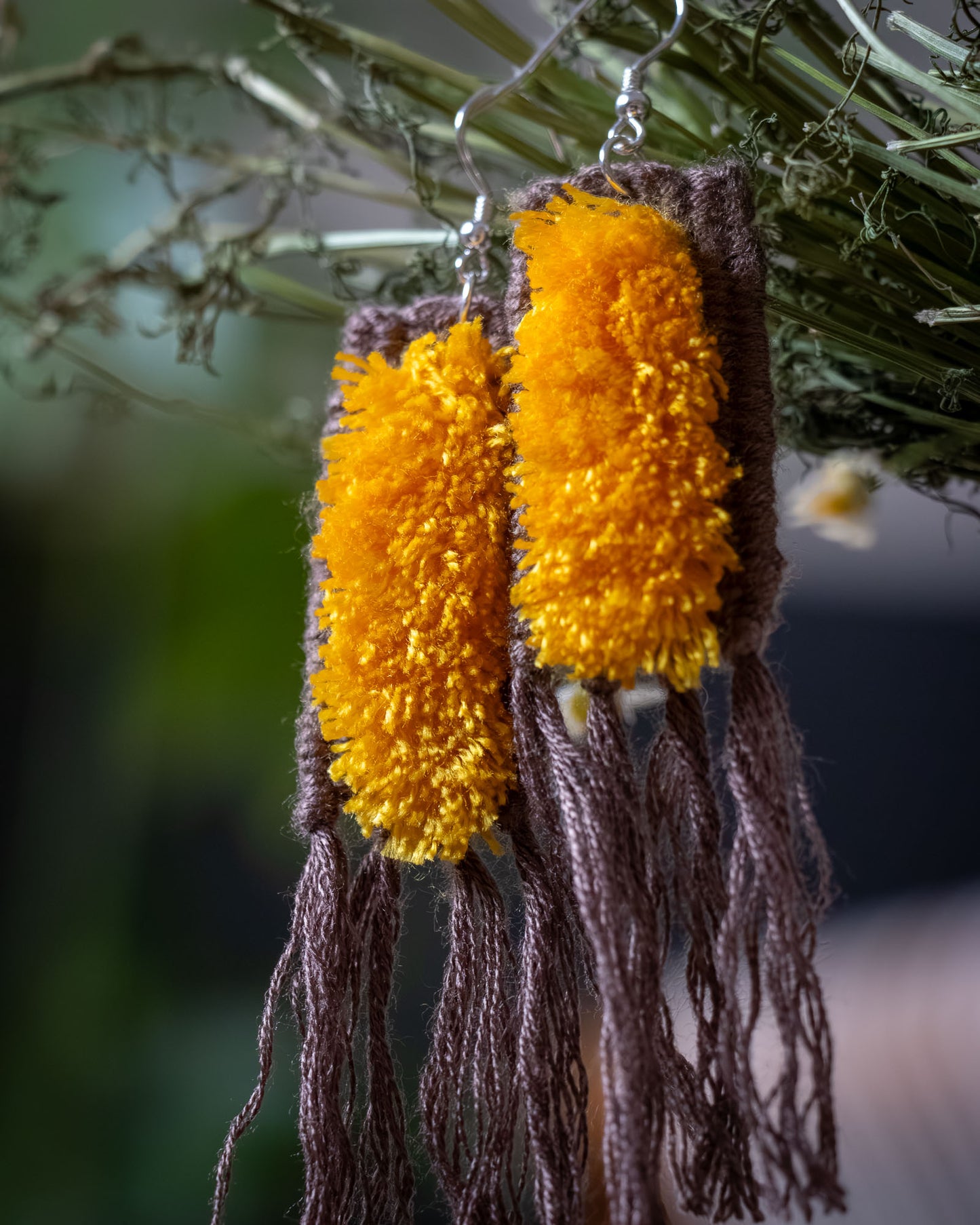 Handwoven Earrings - Sugarcane