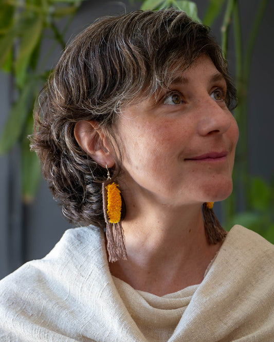 Handwoven Earrings - Sugarcane