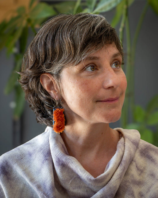 Handwoven Earrings - Sugarcane & Cotton