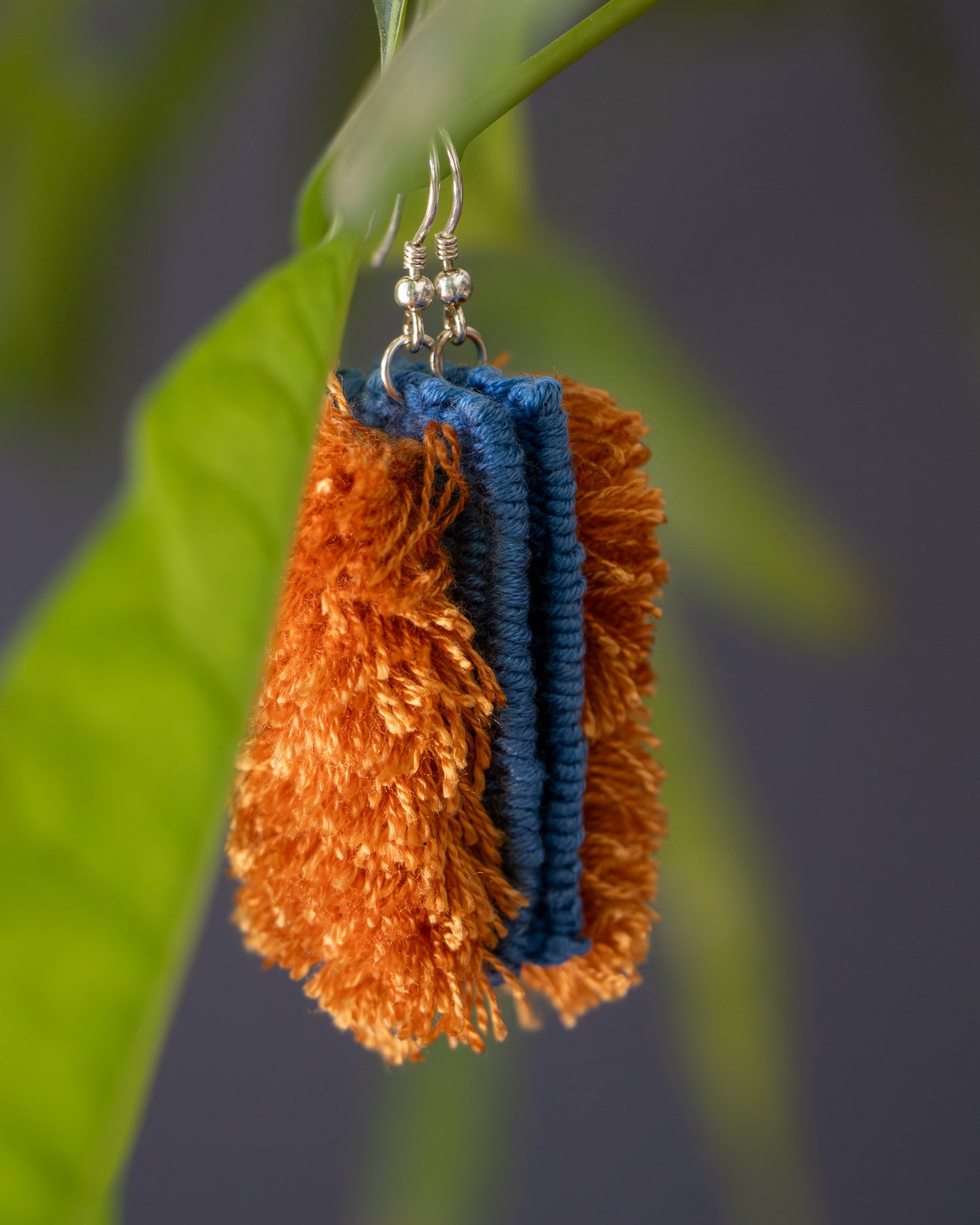 Handwoven Earrings - Sugarcane & Cotton