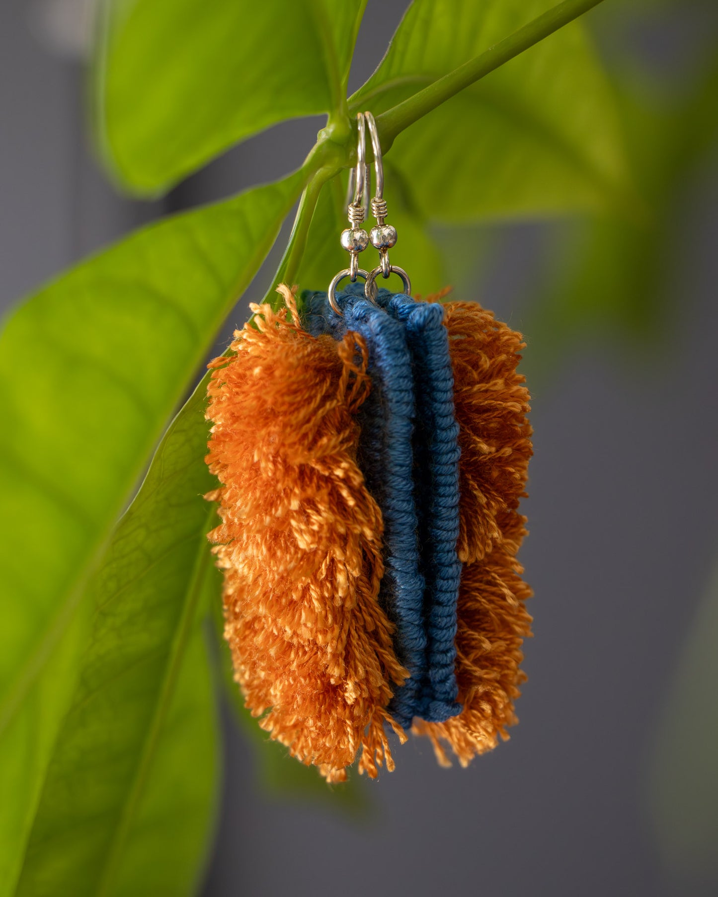 Handwoven Earrings - Sugarcane & Cotton