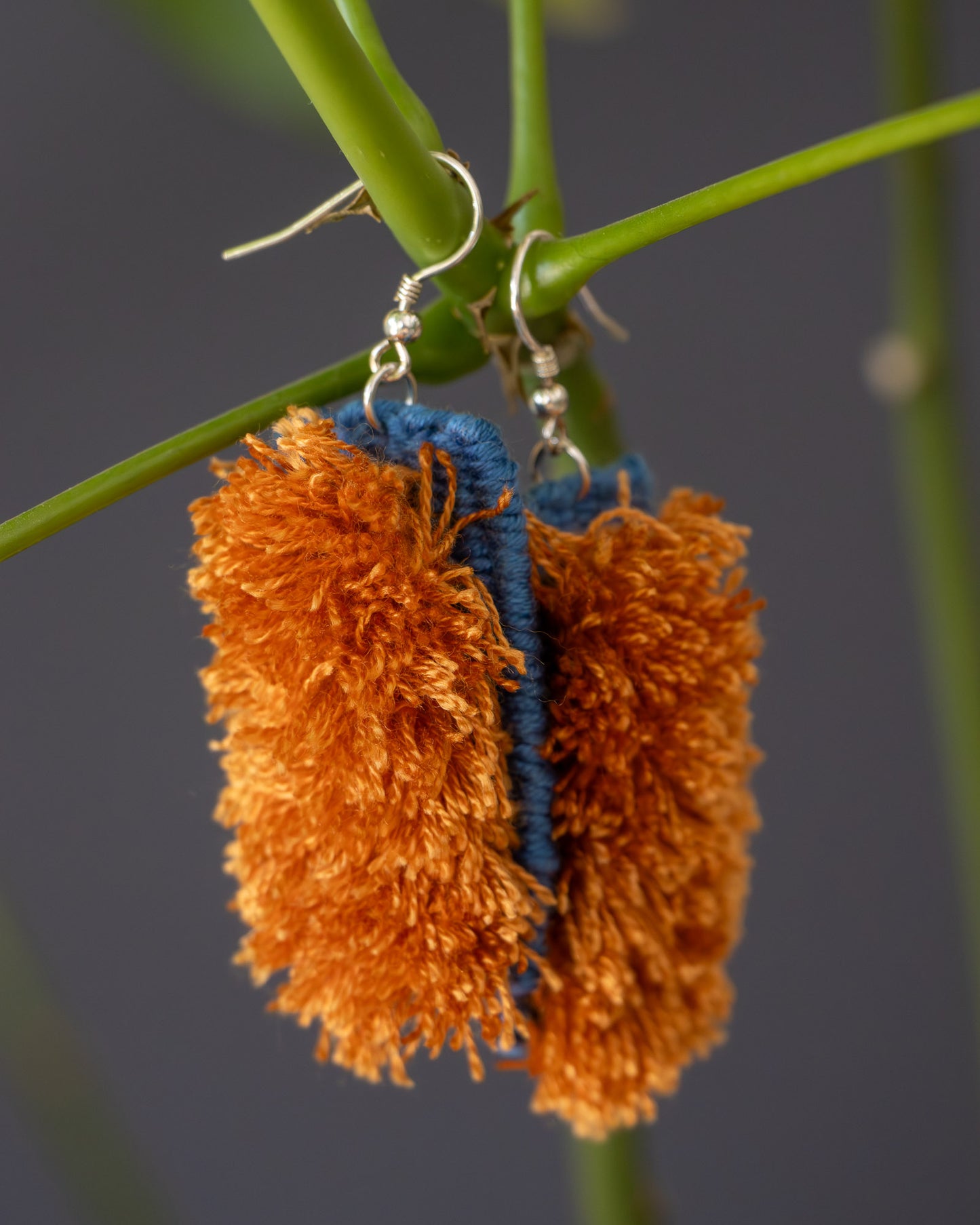 Handwoven Earrings - Sugarcane & Cotton