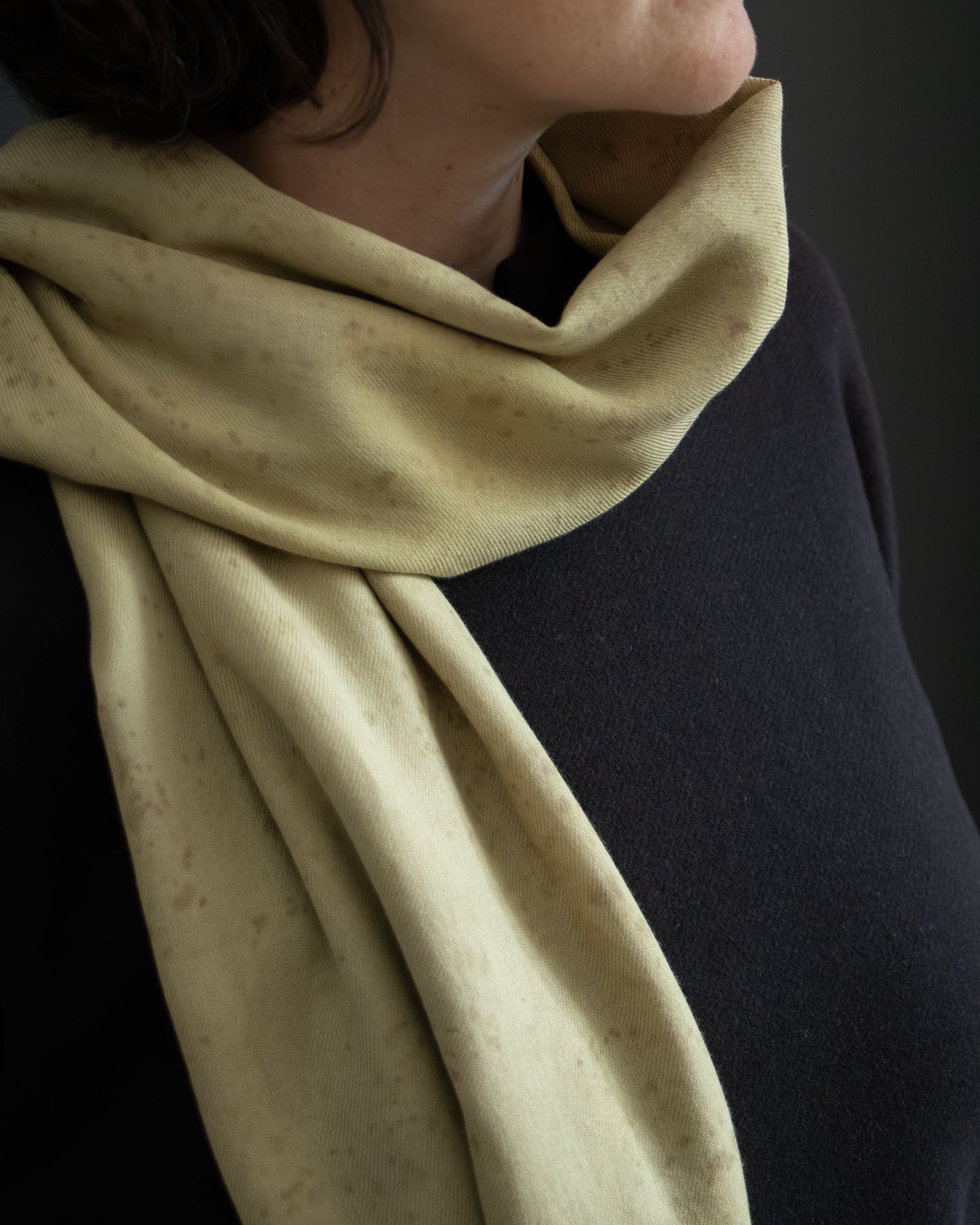 naturally dyed cotton scarf detail, soft texture