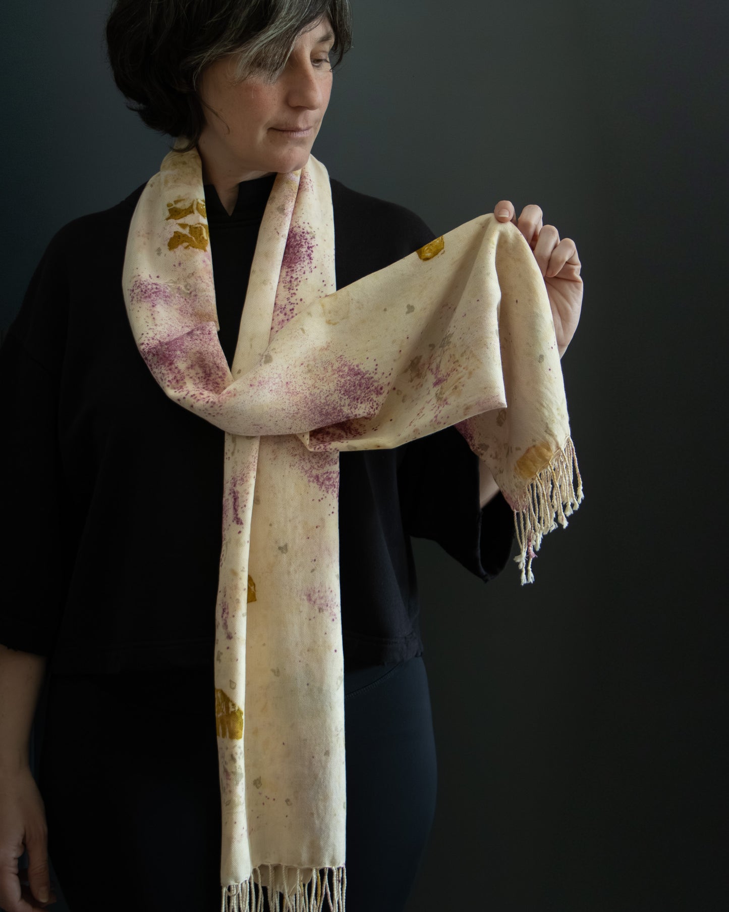 cotton scarf naturally dyed, soft and lightweight
