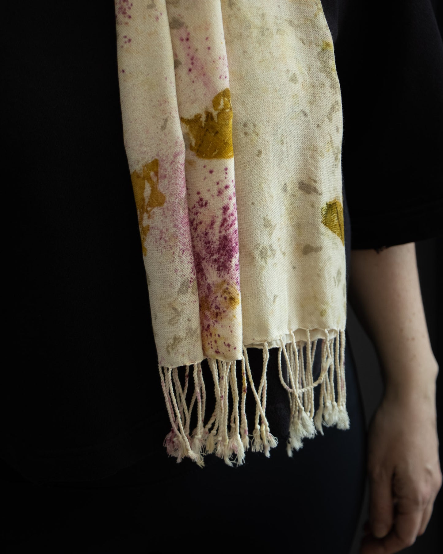 cotton scarf detail, soft texture