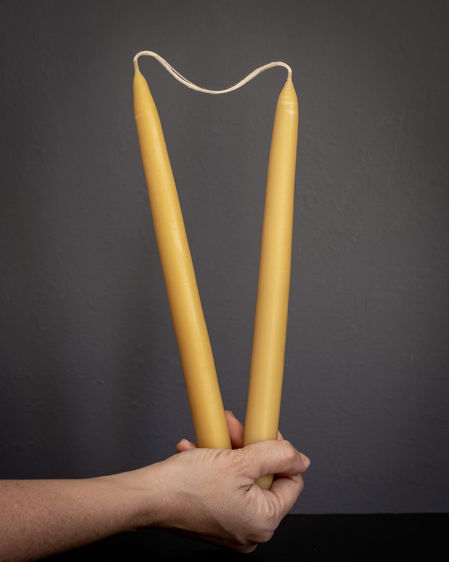 Classic Taper Beeswax Candles — Natural (Pair)