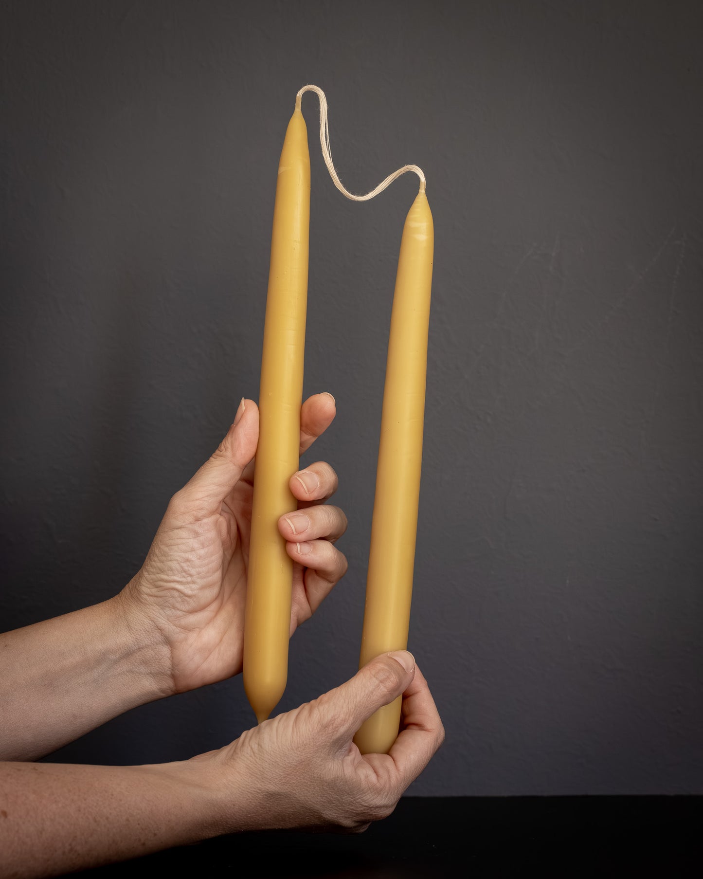 Classic Taper Beeswax Candles — Natural (Pair)